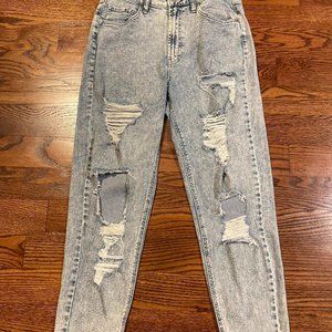 mens blue ripped jeans h&m
